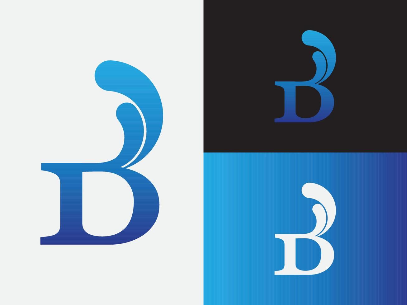 Buchstabe b mit Wasserwellen-Logo vektor