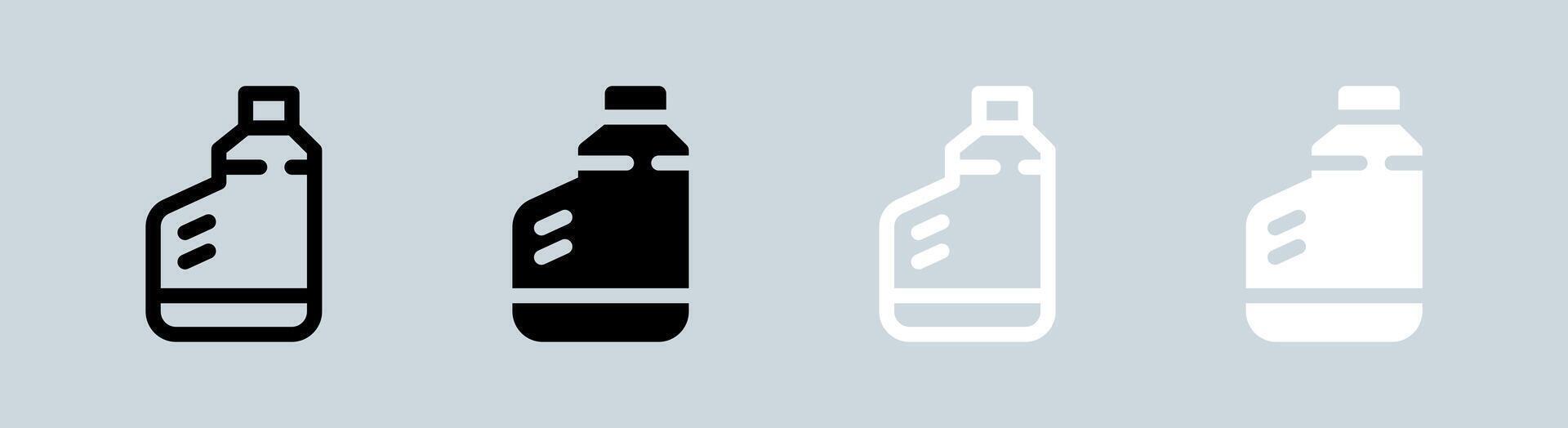 Öl Symbol einstellen im schwarz und Weiß. Benzin Zeichen Vektor Illustration.