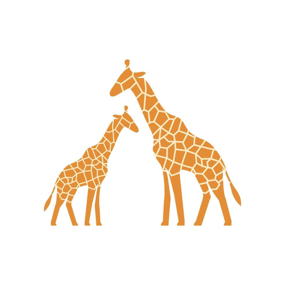 Giraffe Symbol im eben Farbe Stil. Tier Säugetier Pflanzenfresser Afrika Savanne hoch vektor