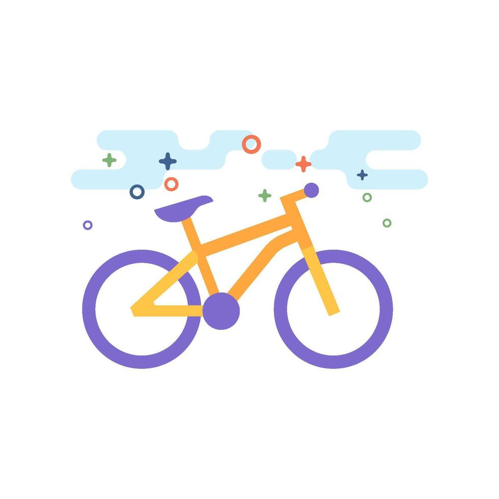 Berg Fahrrad Symbol eben Farbe Stil Vektor Illustration