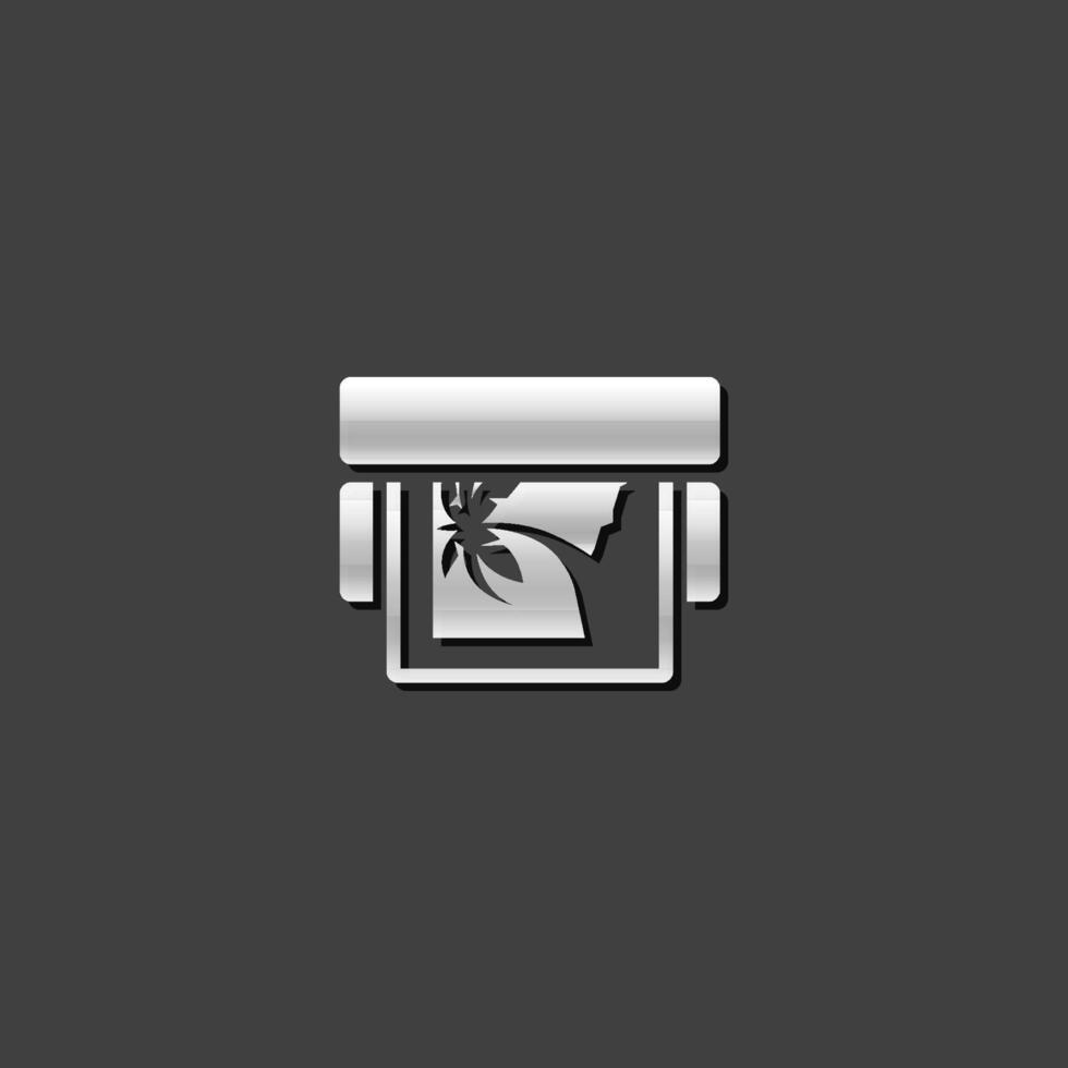 utskrift bevis ikon i metallisk grå Färg stil. skriva ut affär service utgivare vektor