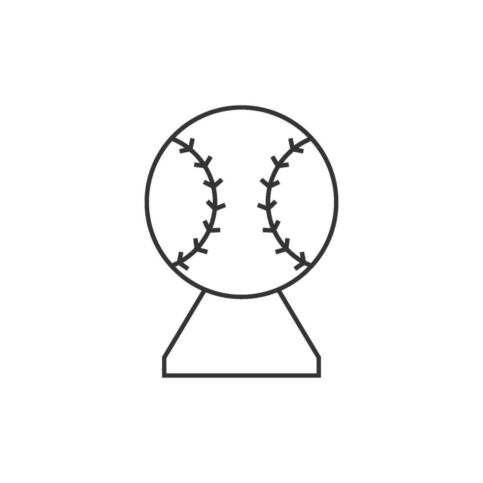 Baseball Trophäe Symbol im dünn Gliederung Stil vektor