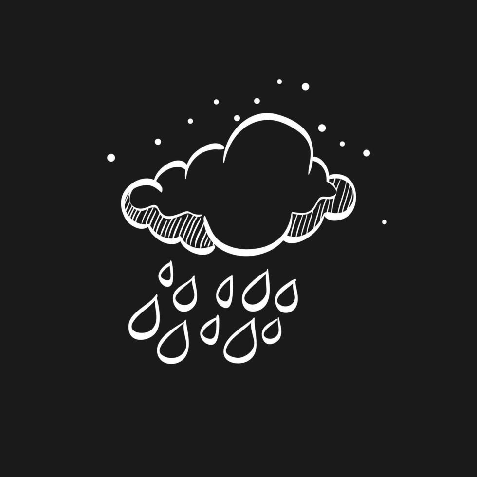 regn moln klotter skiss illustration vektor