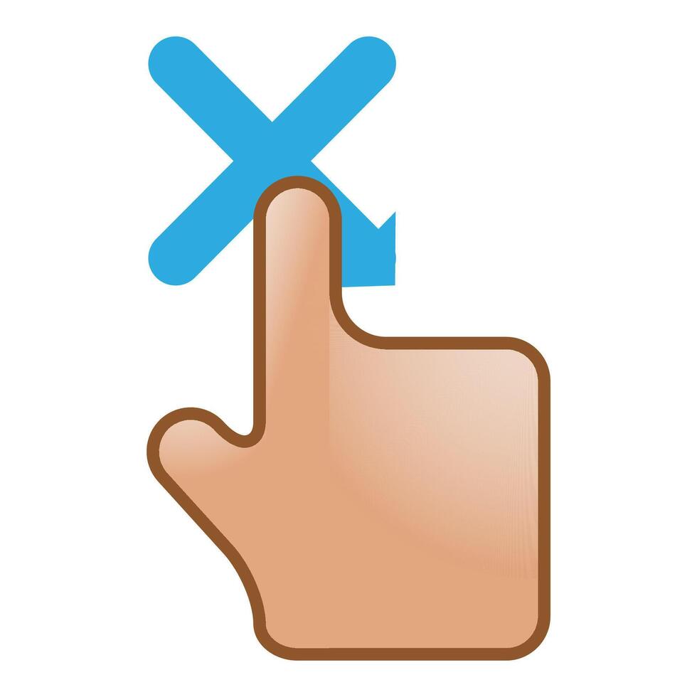 Finger Geste Symbol im Farbe. Gadget berühren Pad Clever Telefon Laptop vektor