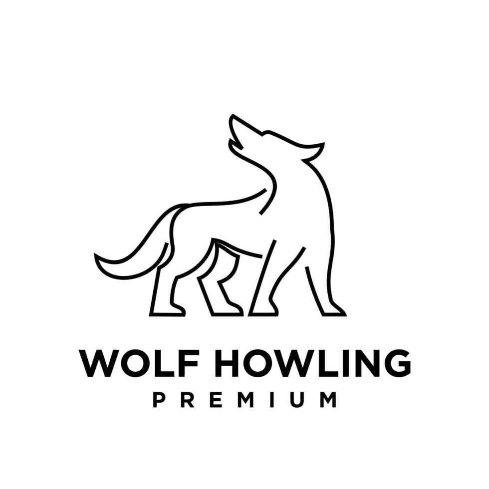 Wolf Linie Logo Symbol Design Illustration vektor