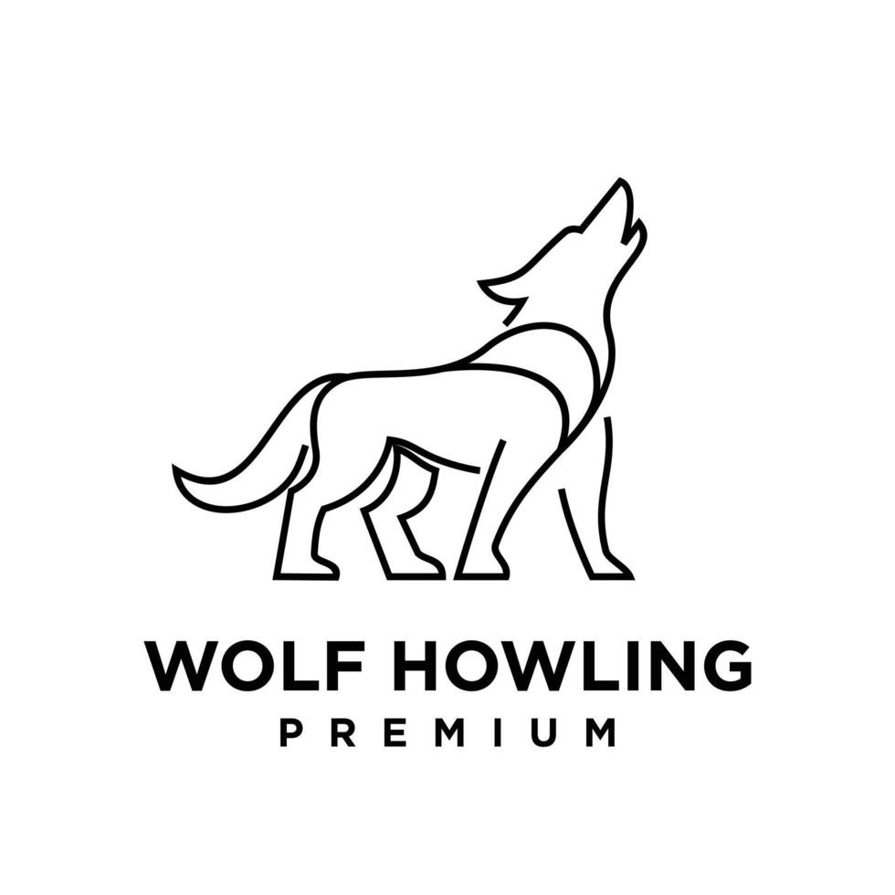 Wolf Linie Logo Symbol Design Illustration vektor