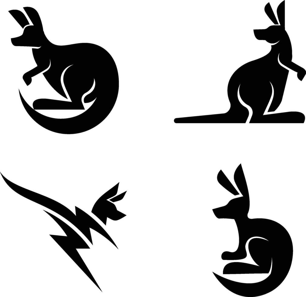 känguru logotyp ikon design illustration vektor