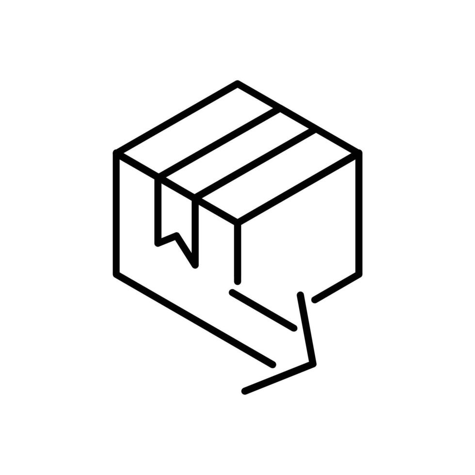 Box Lieferung mit Pfeil Linie Symbol Design vektor