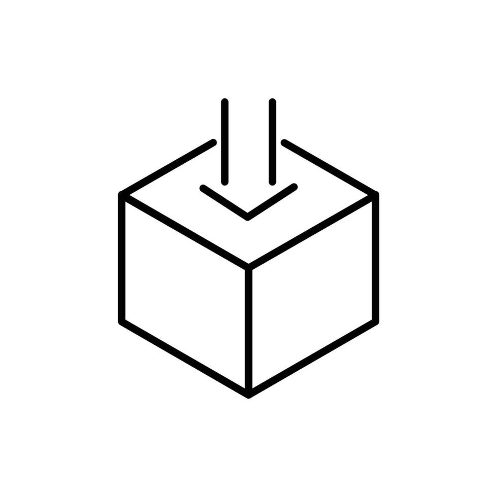 Box Lieferung mit Pfeil Linie Symbol Design vektor