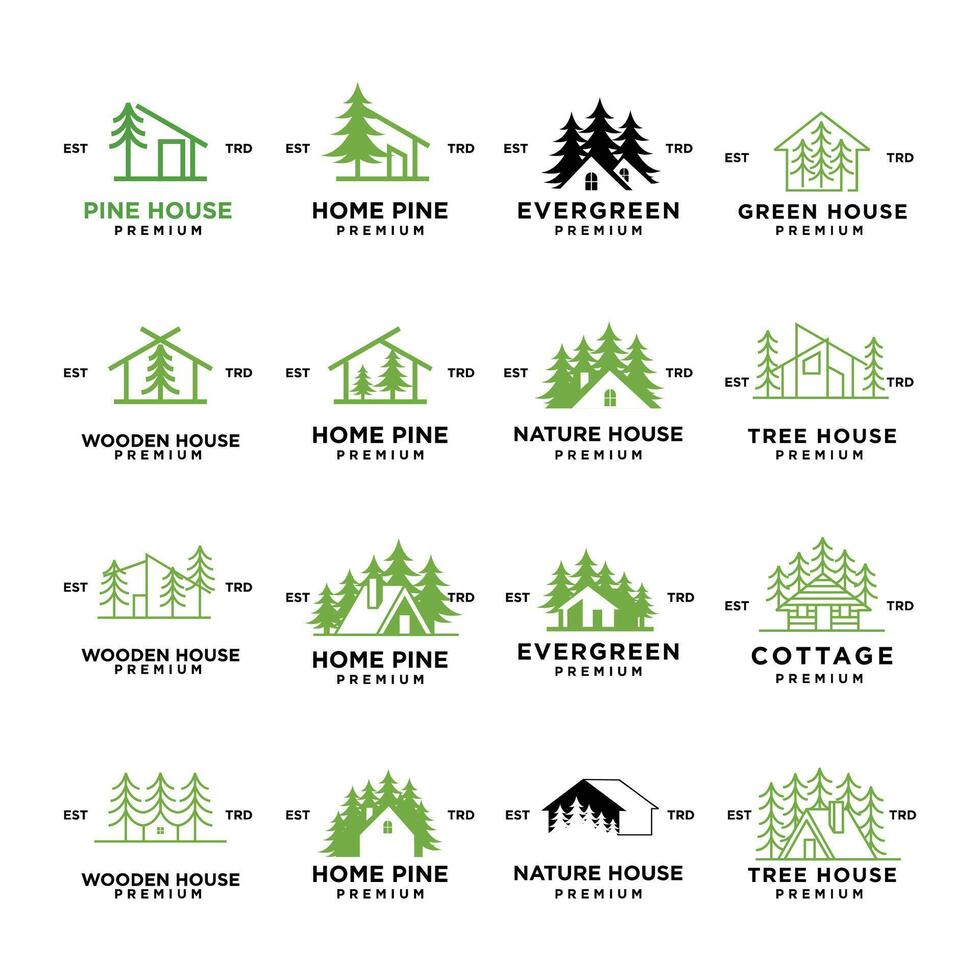 Kiefer Haus Hütte Logo Symbol Design Illustration vektor