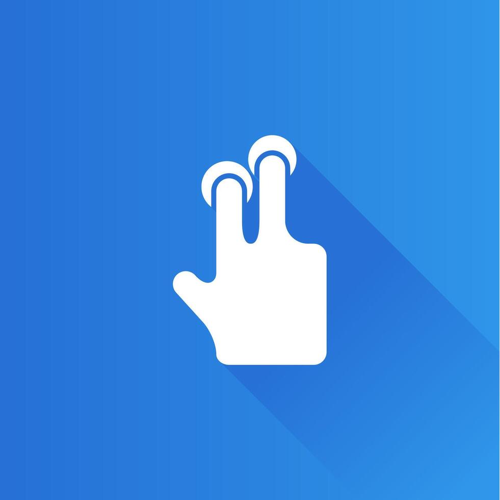 finger gest platt Färg ikon lång skugga vektor illustration