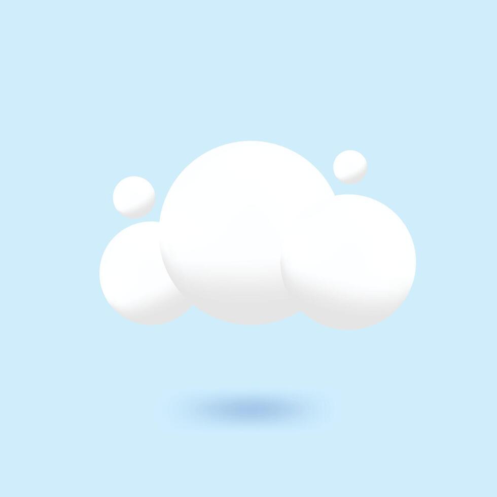 moln 3d mjuk ikon design illustration vektor