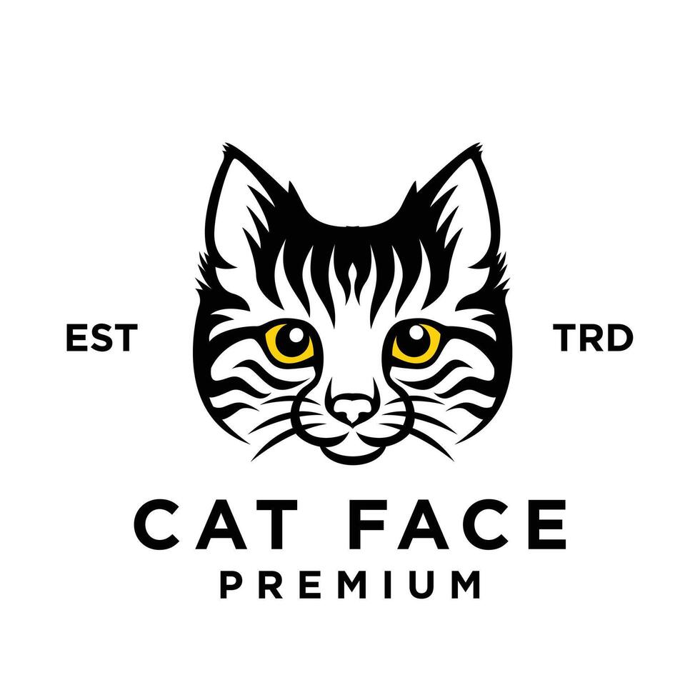 katt ansikte huvud logotyp ikon design illustration vektor