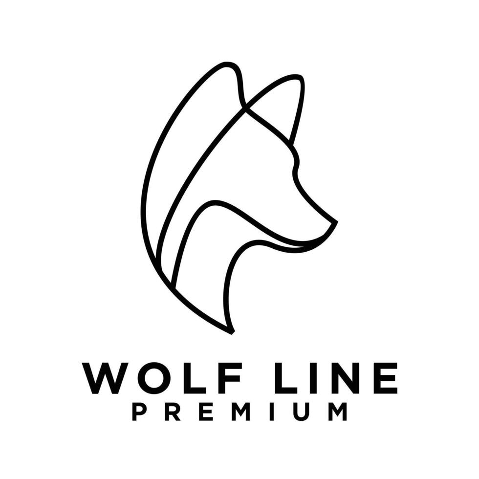 Wolf Linie Logo Symbol Design Illustration vektor