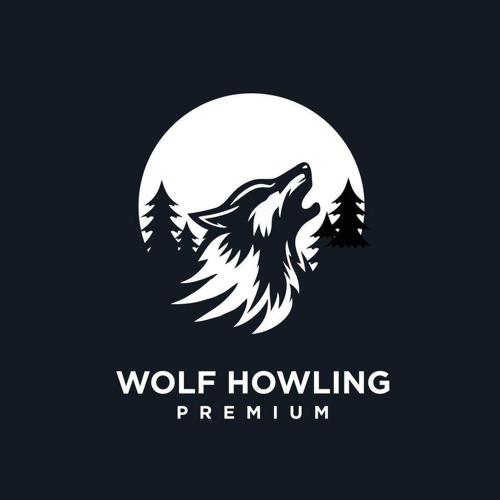Wolf Heulen Kopf Logo Symbol Design Illustration vektor