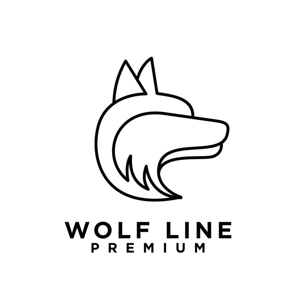 Wolf Linie Logo Symbol Design Illustration vektor