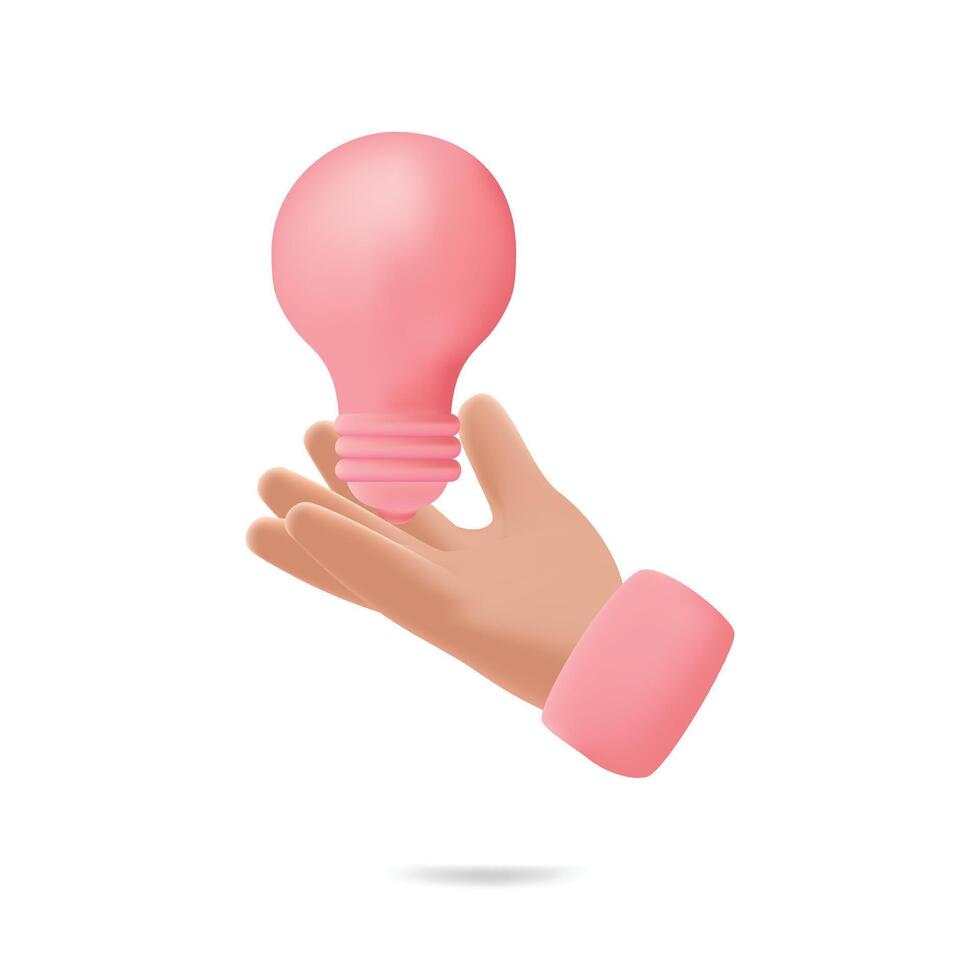 Glödlampa rosa 3d ikon valentine illustration vektor