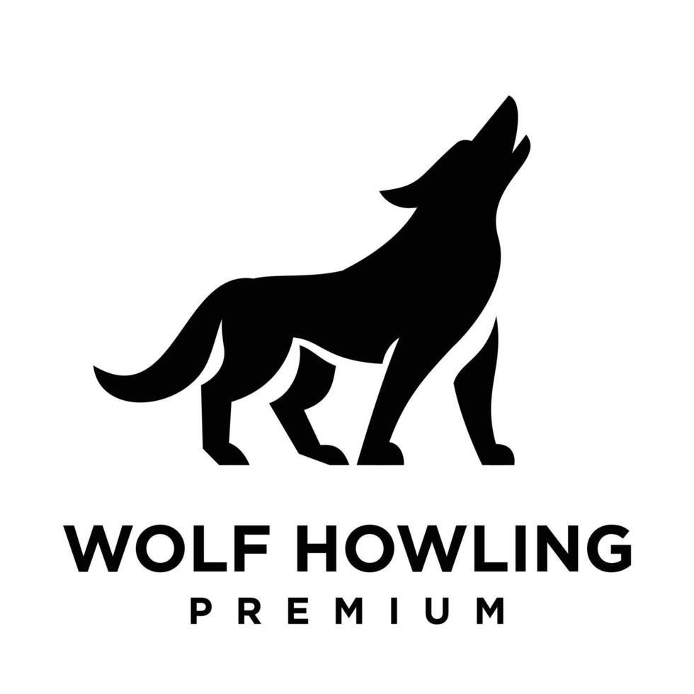 Wolf Heulen Logo Symbol Design Illustration vektor