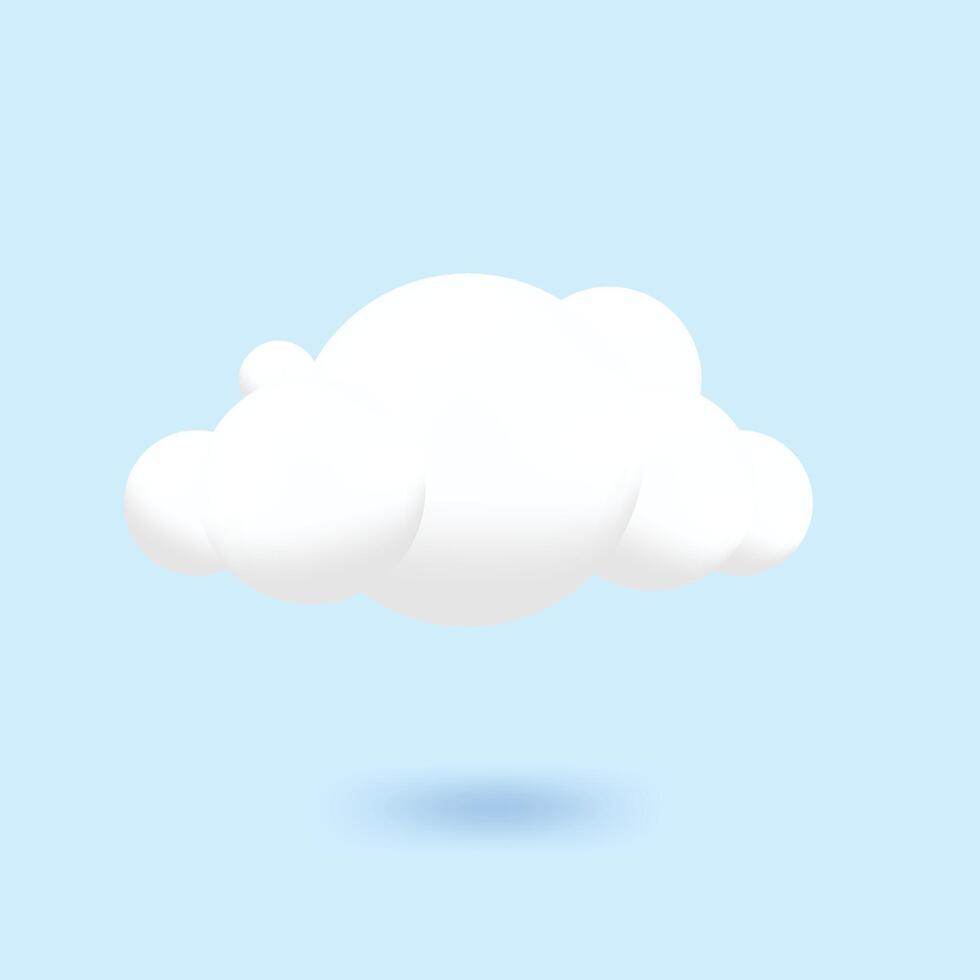 moln 3d mjuk ikon design illustration vektor