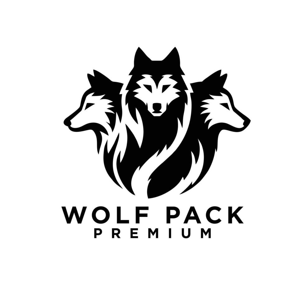 Wolf Pack Logo Symbol Design Illustration vektor