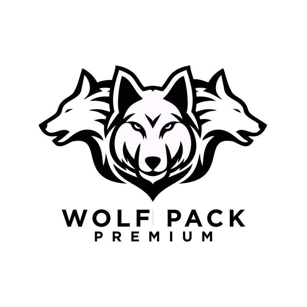 Wolf Pack Logo Symbol Design Illustration vektor