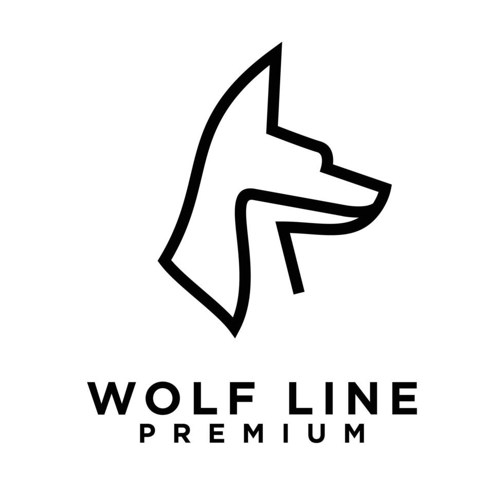 Wolf Linie Logo Symbol Design Illustration vektor