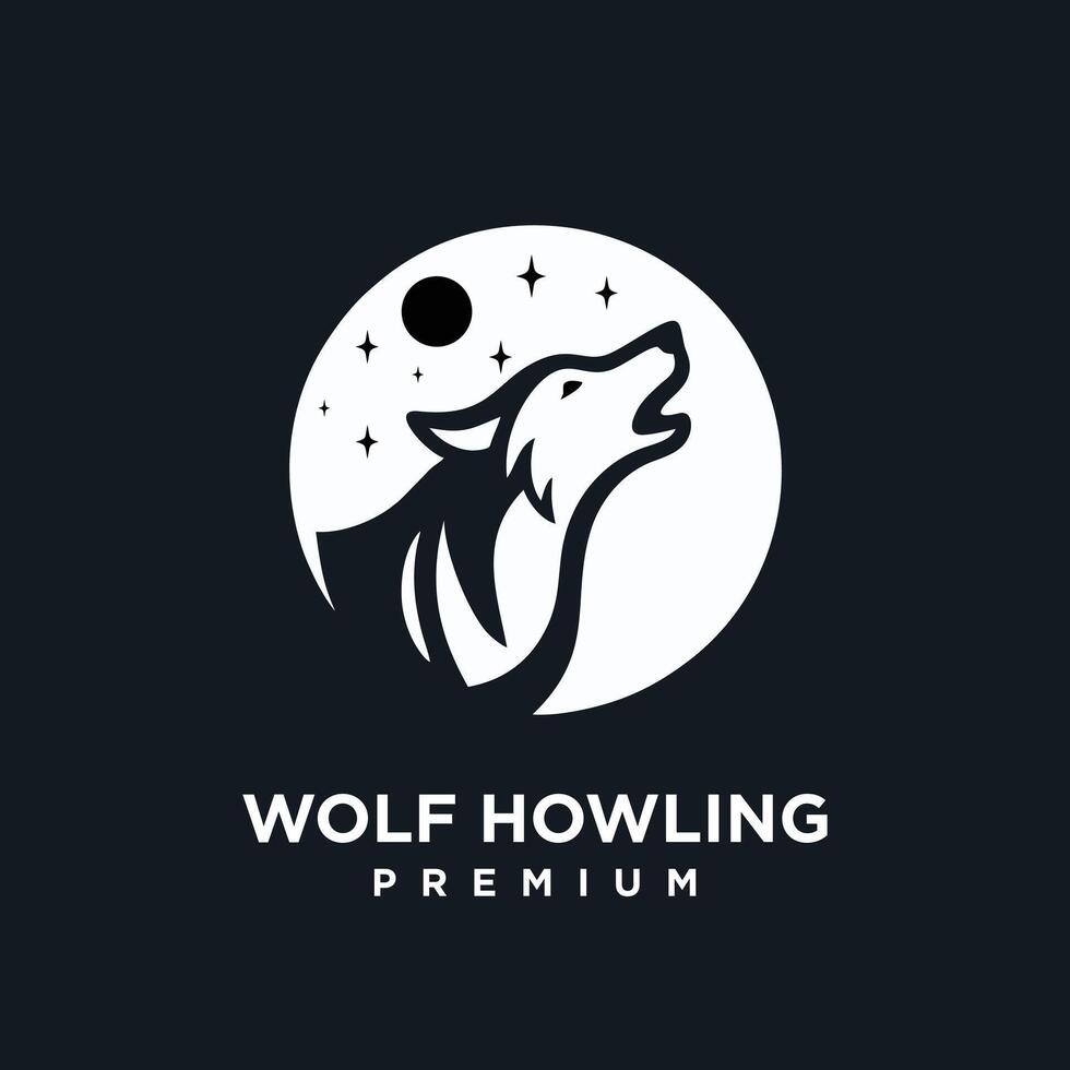 Wolf Heulen Kopf Logo Symbol Design Illustration vektor