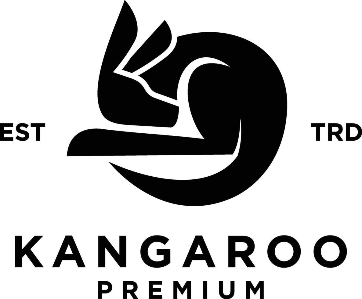 Känguru Kopf Gesicht Logo Symbol Design Illustration vektor