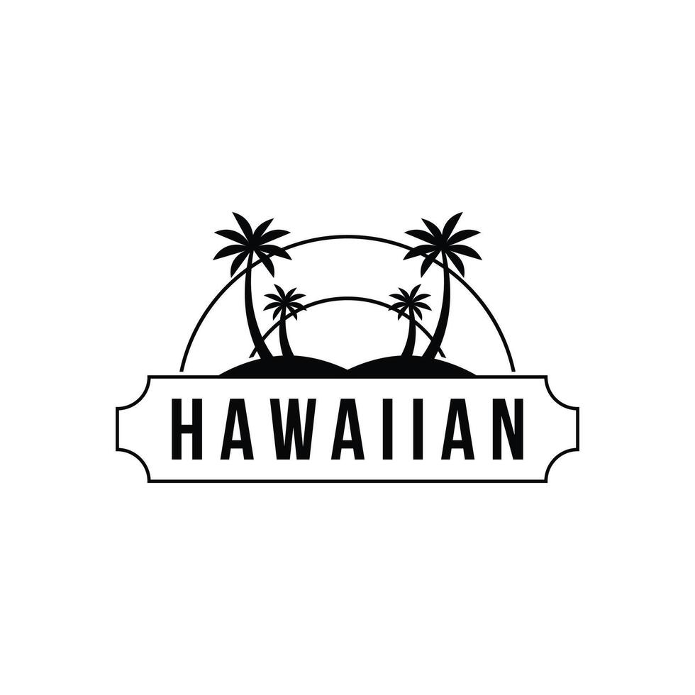 hawaiian logotyp design årgång retro vektor