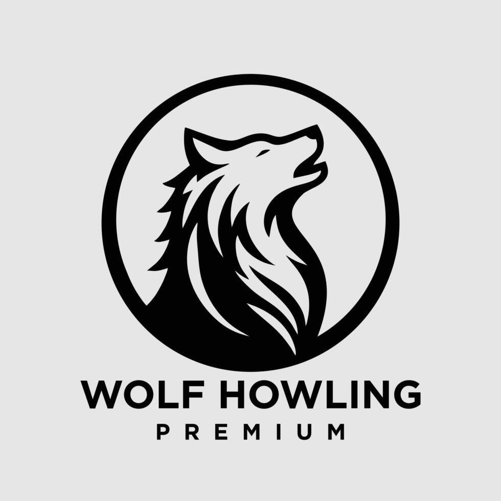 Wolf Heulen Kopf Logo Symbol Design Illustration vektor