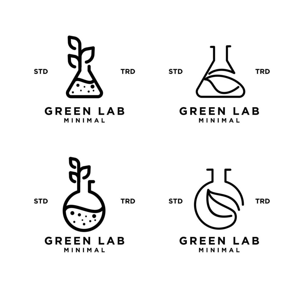grön labb blad logotyp ikon design illustration vektor