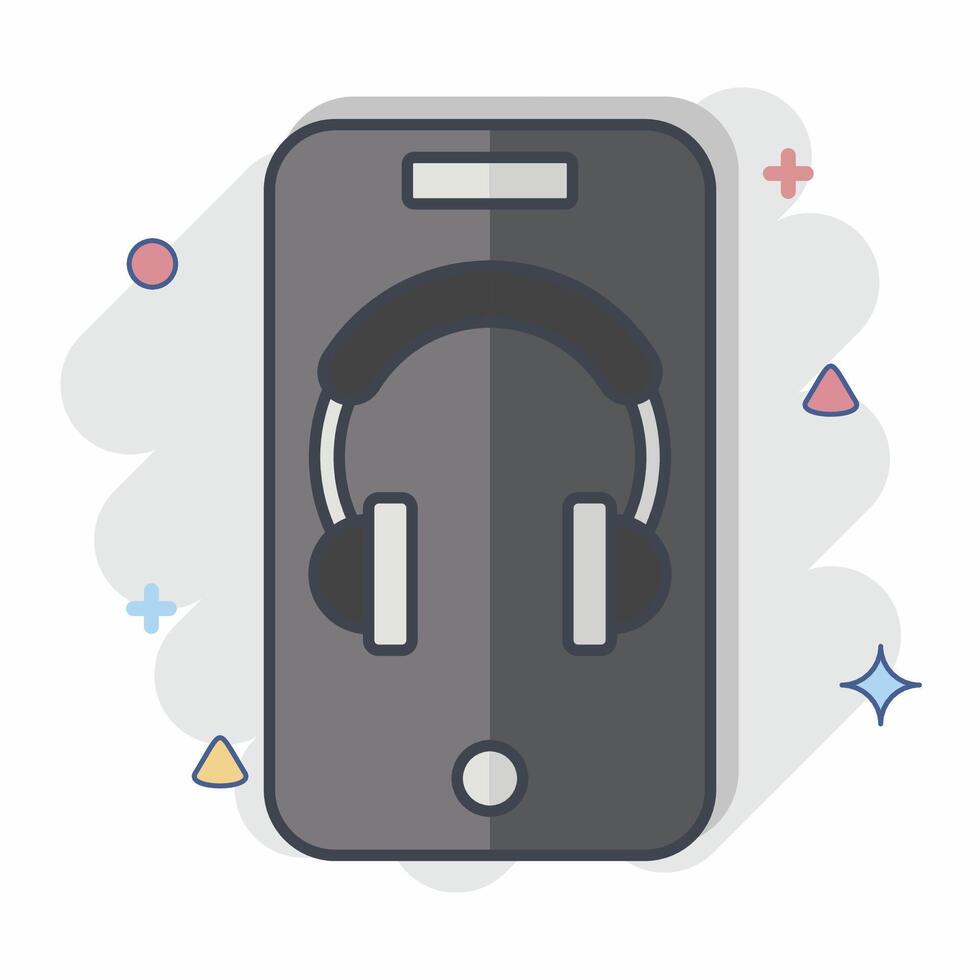 Symbol App. verbunden zu Podcast Symbol. Comic Stil. einfach Design editierbar. einfach Illustration vektor