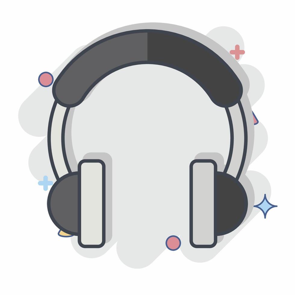 Symbol Musik. verbunden zu Podcast Symbol. Comic Stil. einfach Design editierbar. einfach Illustration vektor