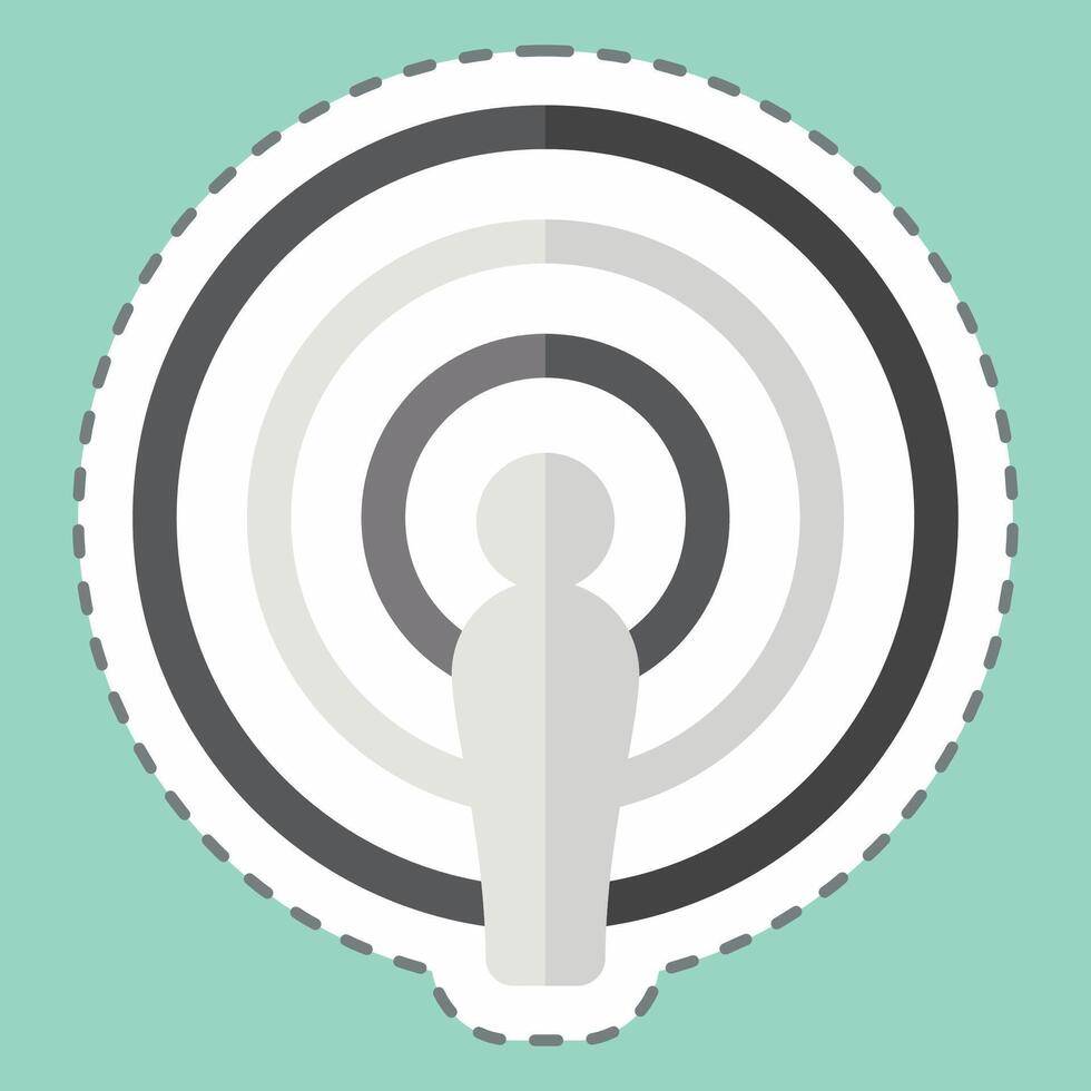 Aufkleber Linie Schnitt Podcast. verbunden zu Podcast Symbol. einfach Design editierbar. einfach Illustration vektor