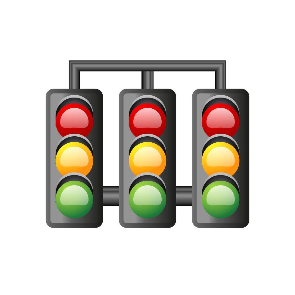 röd ljus tecken ikon i Färg. trafik väg signal vektor