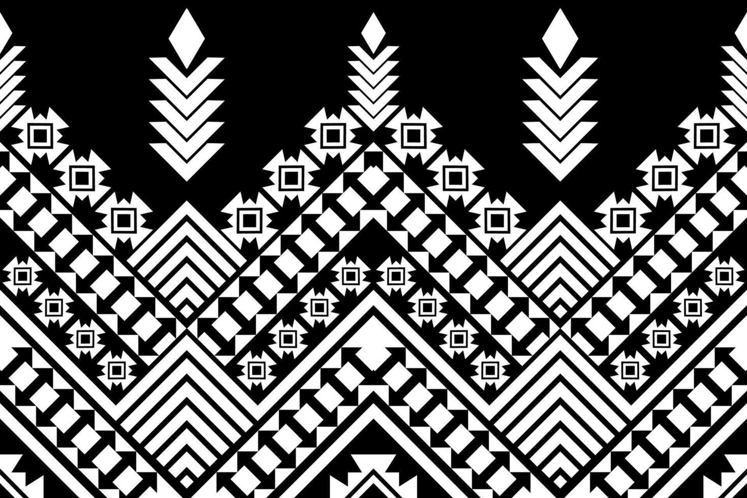 schwarz-weißes florales geometrisches Stoffmuster vektor