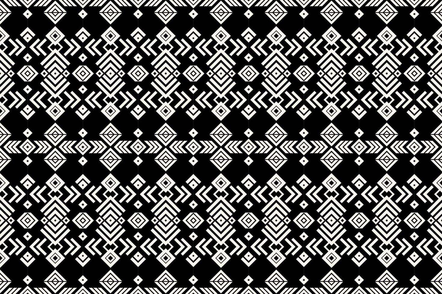 schwarz-weißes florales geometrisches Stoffmuster vektor