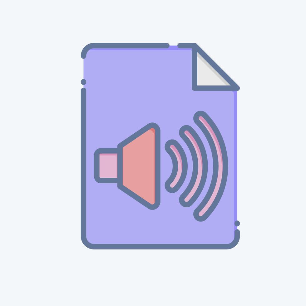 ikon audio fil. relaterad till podcast symbol. klotter stil. enkel design redigerbar. enkel illustration vektor