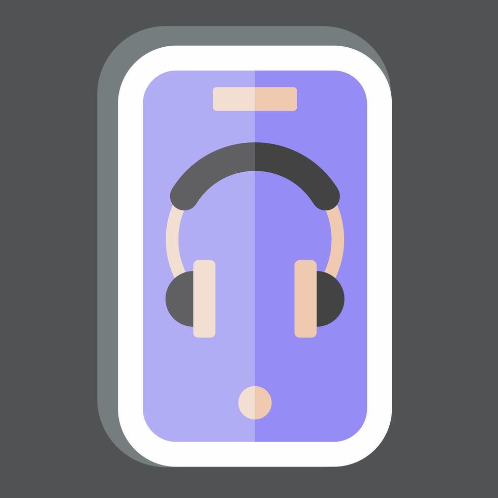 Aufkleber App. verbunden zu Podcast Symbol. einfach Design editierbar. einfach Illustration vektor