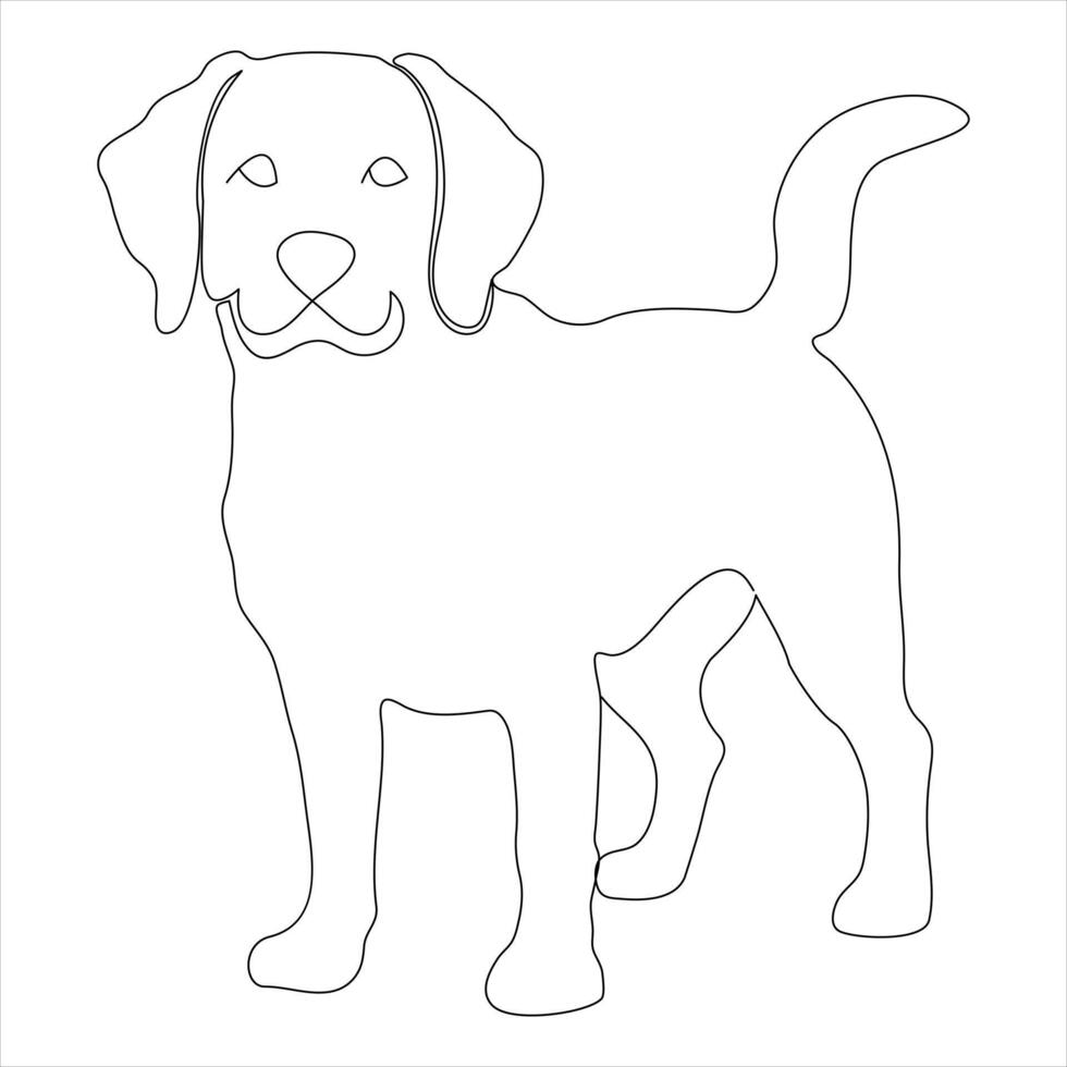 kontinuierlich Single Linie Kunst Zeichnung Stil von Hund und Single Linie Hund Zeichnung Vektor Illustration