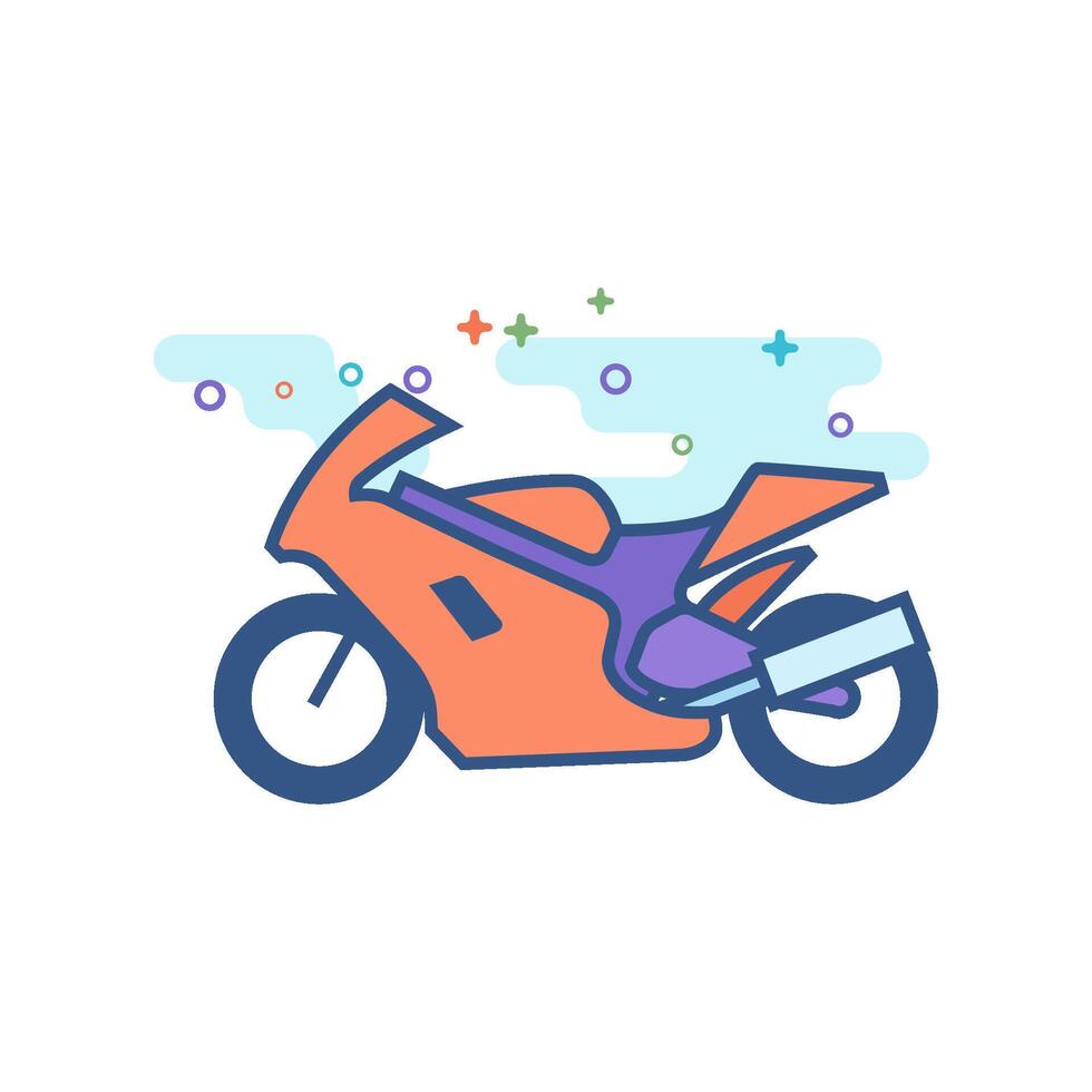 Motorrad Symbol eben Farbe Stil Vektor Illustration