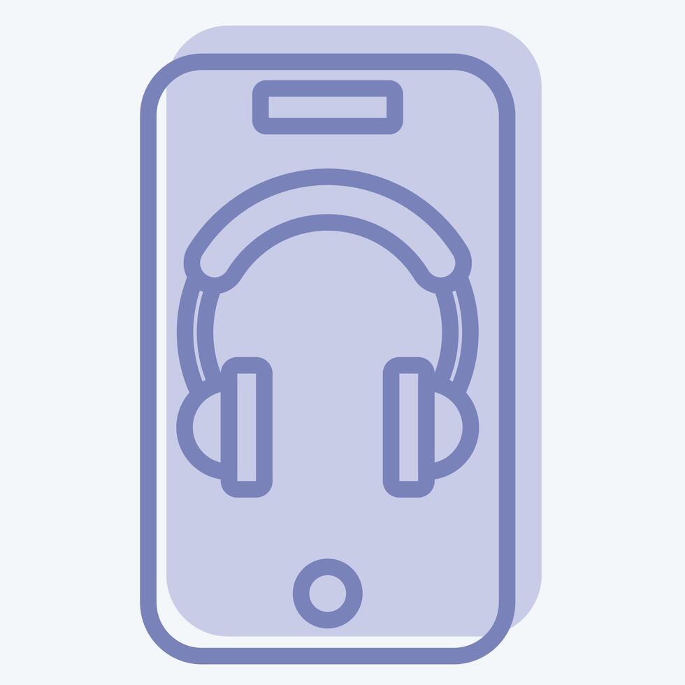 Symbol App. verbunden zu Podcast Symbol. zwei Ton Stil. einfach Design editierbar. einfach Illustration vektor