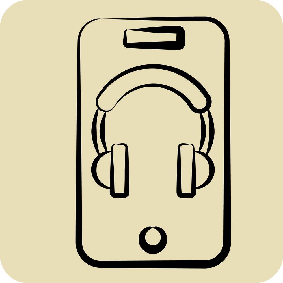 ikon app. relaterad till podcast symbol. hand dragen stil. enkel design redigerbar. enkel illustration vektor