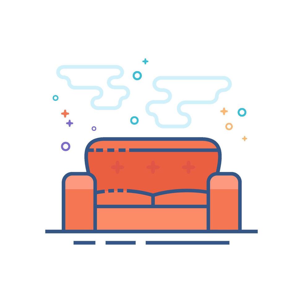 Couch Symbol eben Farbe Stil Vektor Illustration