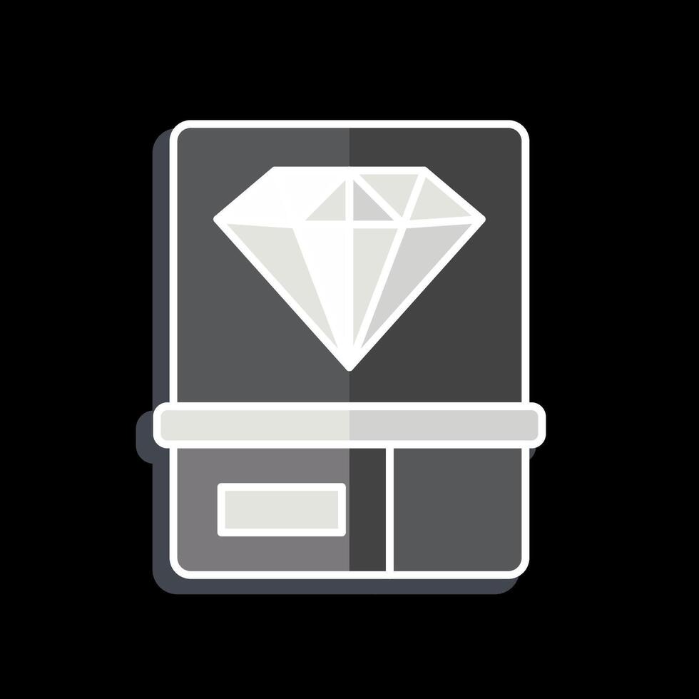 ikon diamant 2. relaterad till ringa symbol. glansig stil. enkel design redigerbar. enkel illustration vektor