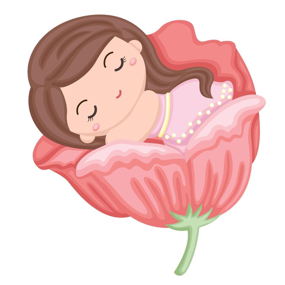 Rosa wenig Garten Prinzessin Mädchen Karikatur Illustration Vektor Clip Art Aufkleber Hintergrund Dekoration