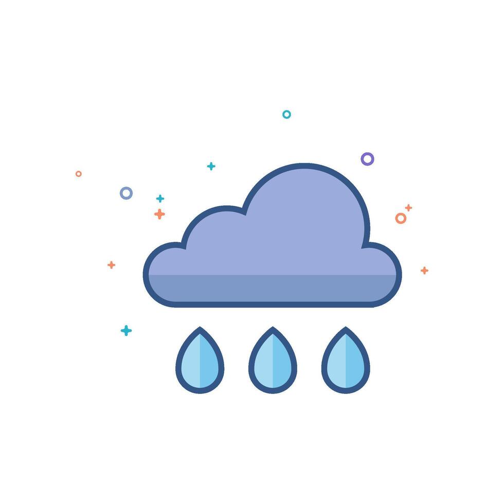 Regen Wolke Symbol eben Farbe Stil Vektor Illustration