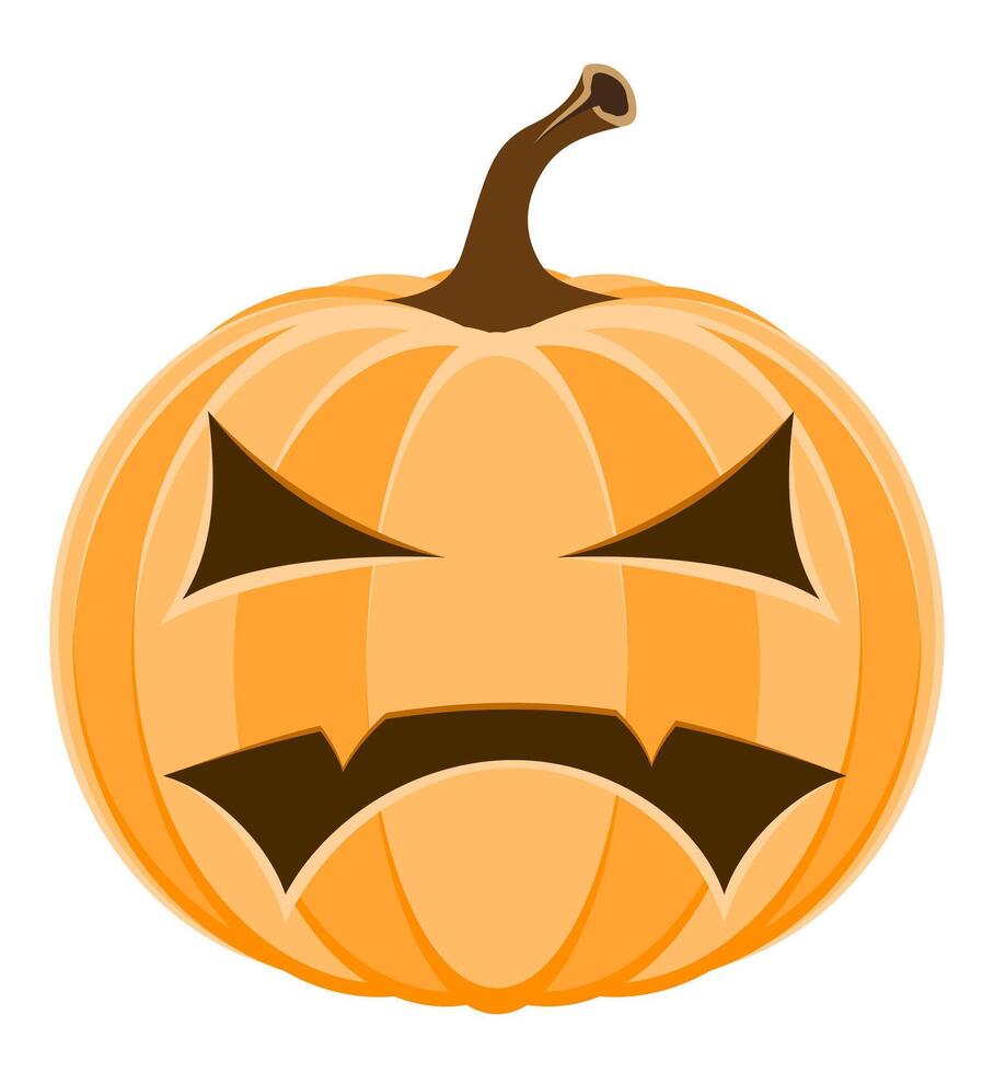 fruktansvärd pumpa halloween stock vektor illustration isolerat på vit bakgrund