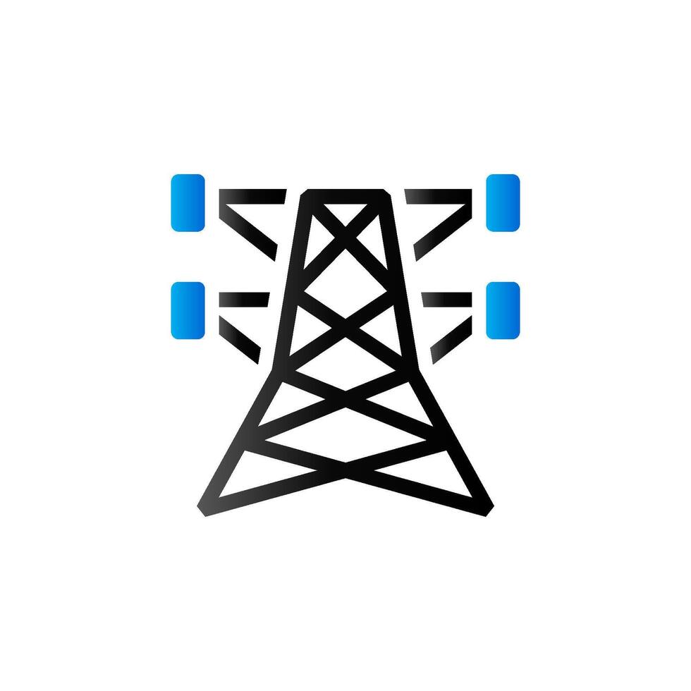 Pylon Symbol im Duo Ton Farbe. Elektrizität hoch Stromspannung vektor