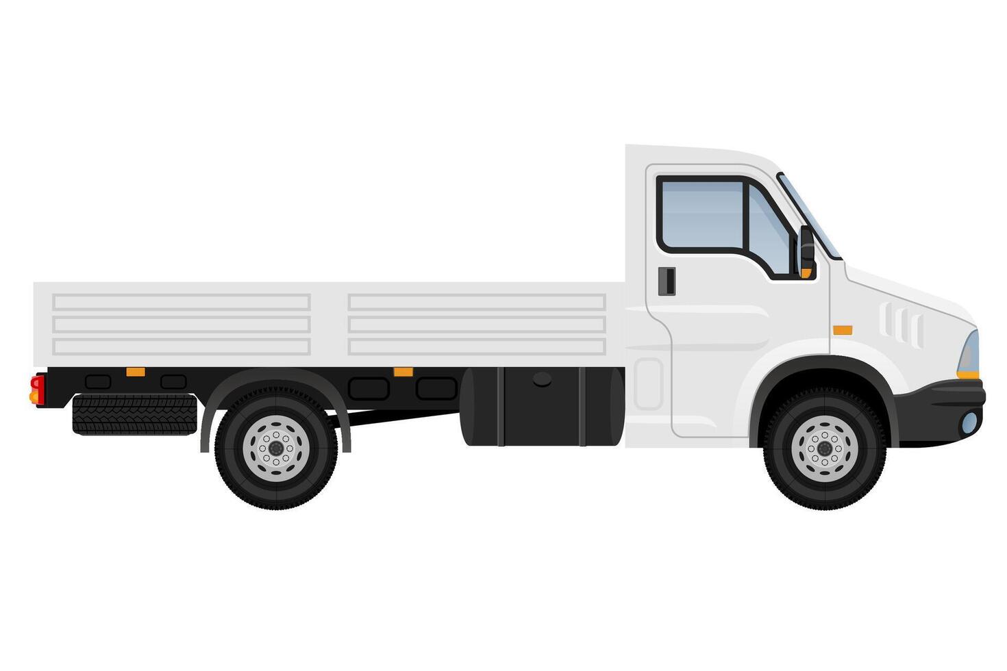 liten lastbil skåpbil för transport av lastvaror lager vektorillustration isolerad på vit bakgrund vektor
